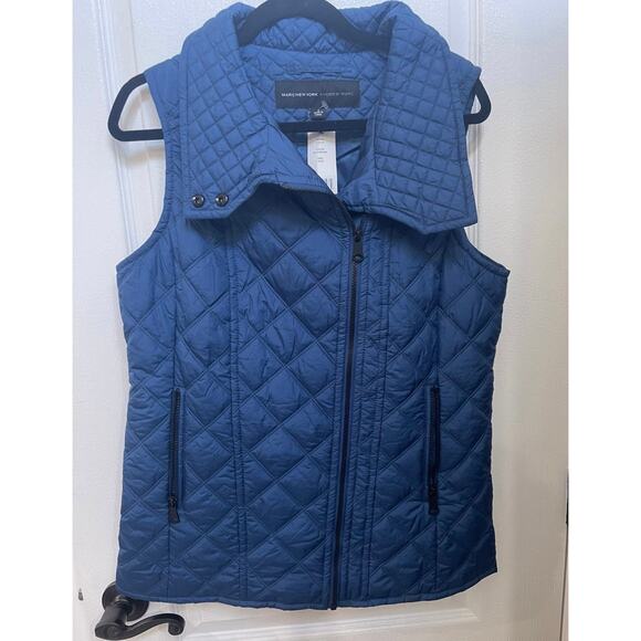 Marc New York Andrew Marc quilted Vest sz S  blue NEW - Picture 1 of 10